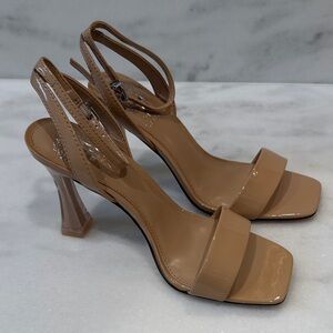 Vince Camuto Tan Square Toe Heels